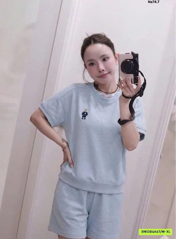 BỘ COTTON LOGO GẤU INBLUE