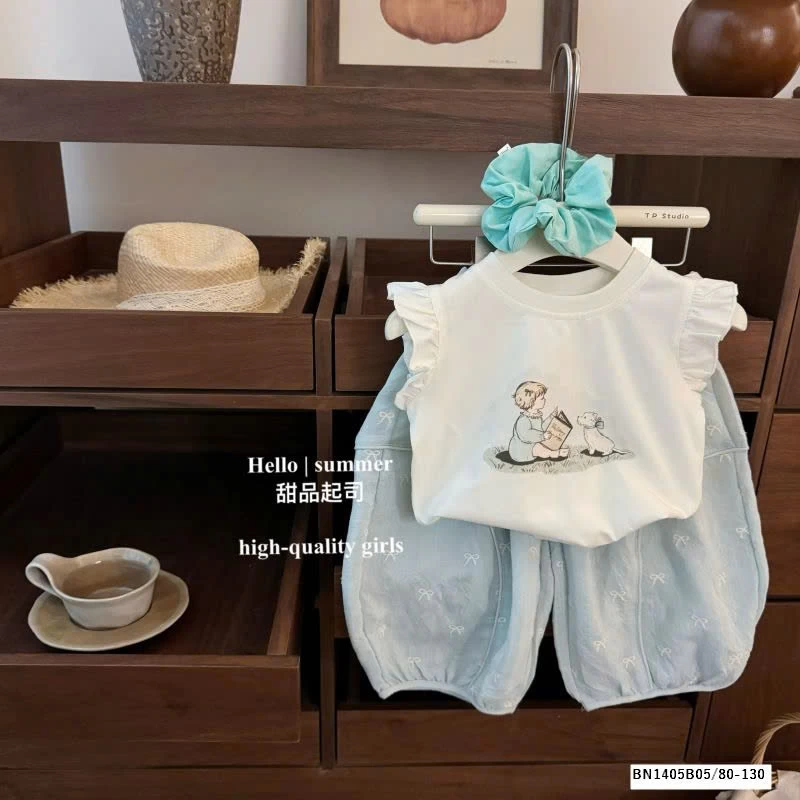 SET ÁO THUN CÁNH TIÊN MIX QUẦN SUỐNG NƠ