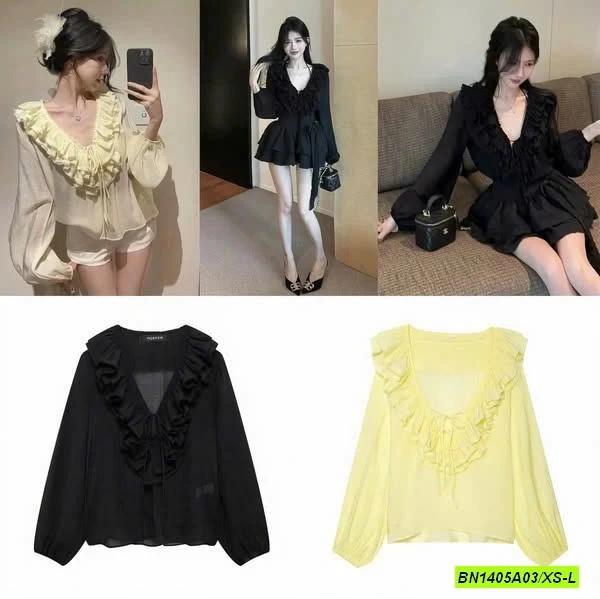 SƠ MI CỔ REN BÈO