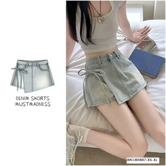 QUẦN SHORT  JEAN BUỘC NƠ