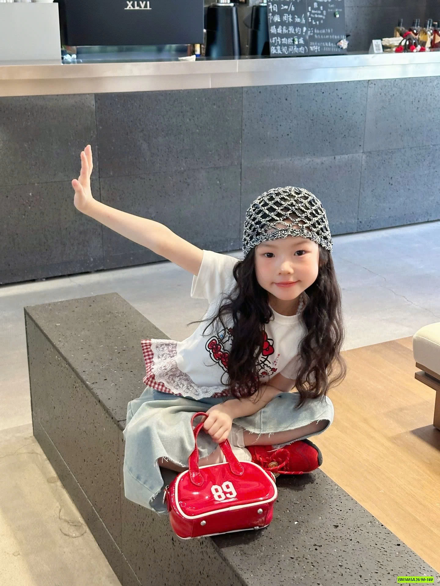 ÁO KITTY MIX JEANS ỐNG RỘNG