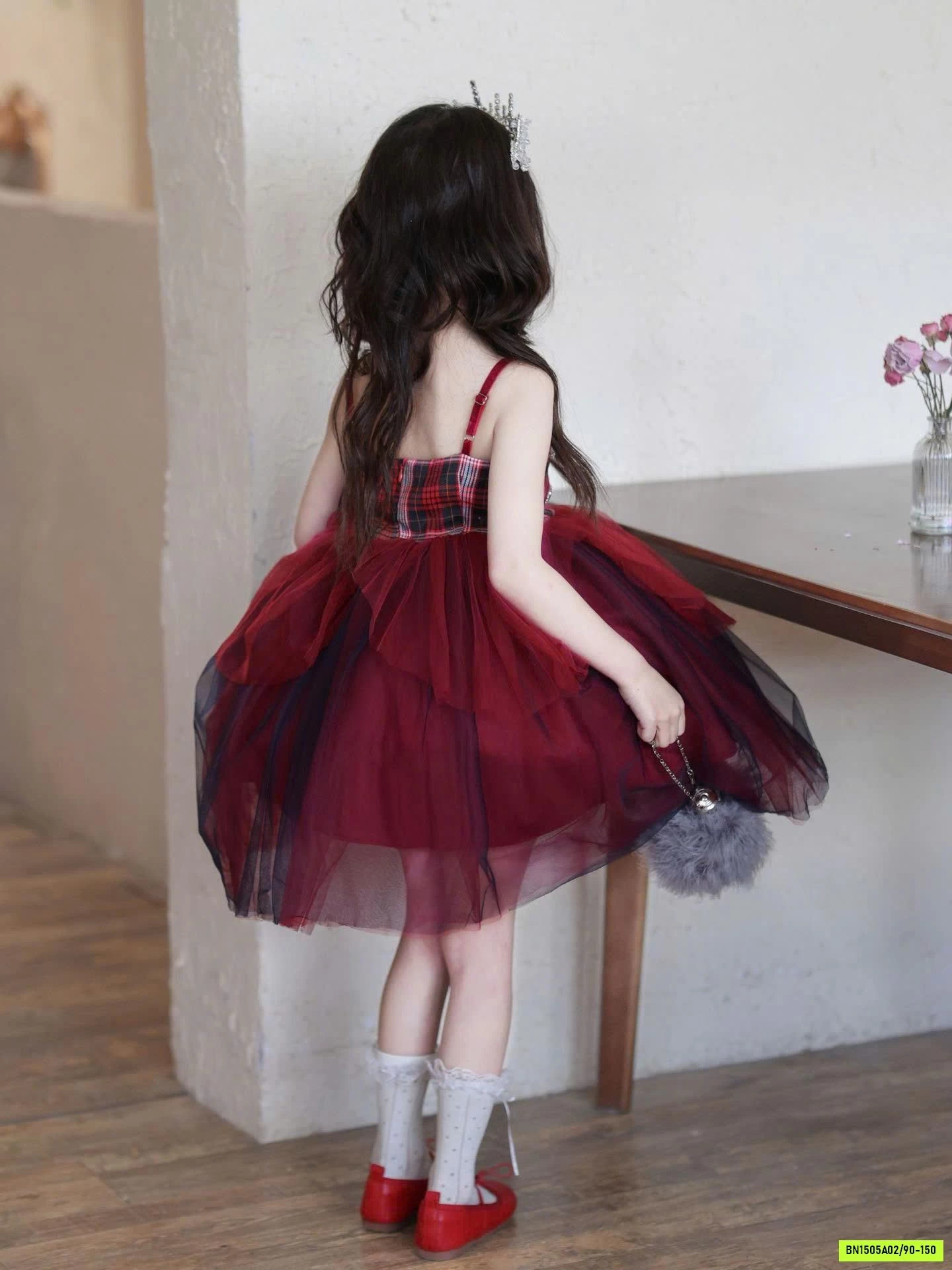 ĐẦM CÔNG CHÚA ĐỎ PHỐI REN CAO CẤP