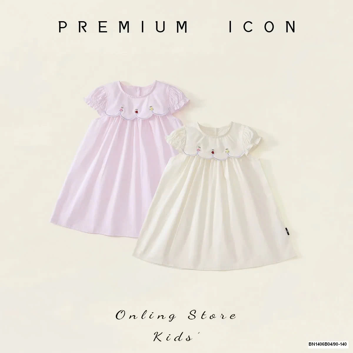 ĐẦM THÔ THÊU HOA CỔ PREMIUM.ICON