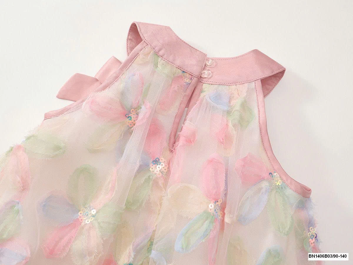 ĐẦM HOA HỒNG CỔ YẾM PREMIUM.ICON