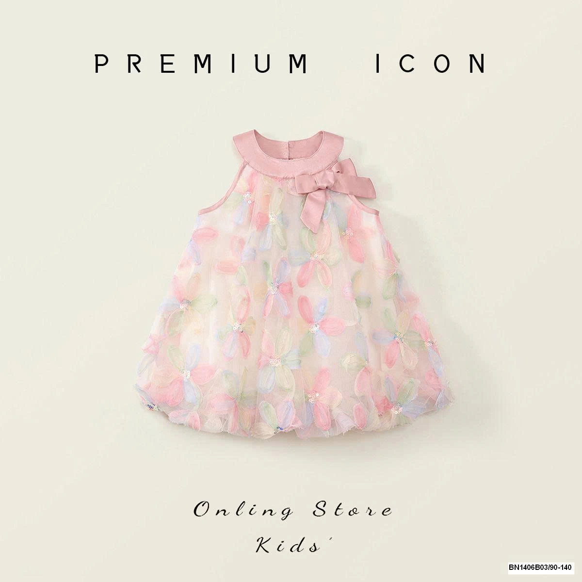 ĐẦM HOA HỒNG CỔ YẾM PREMIUM.ICON