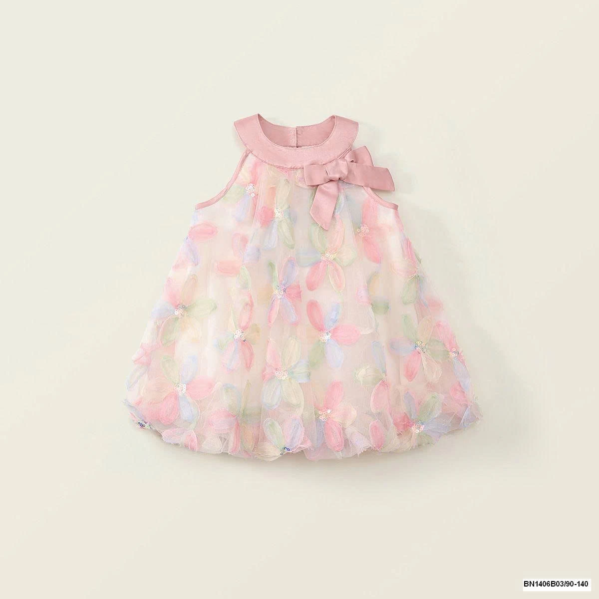 ĐẦM HOA HỒNG CỔ YẾM PREMIUM.ICON