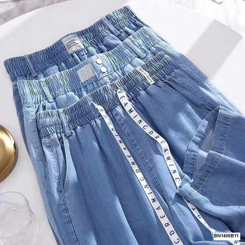 QUẦN JEAN DENIM ỐNG SUÔNG NỮ