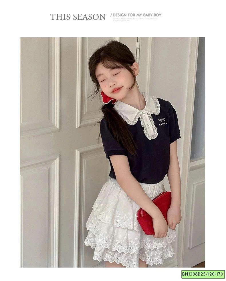 SÉT ÁO POLO CỔ REN MIX CV REN TRẮNG