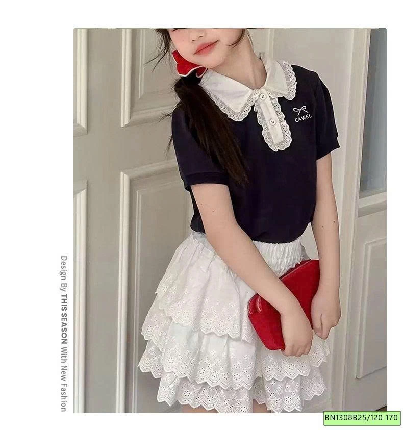 SÉT ÁO POLO CỔ REN MIX CV REN TRẮNG