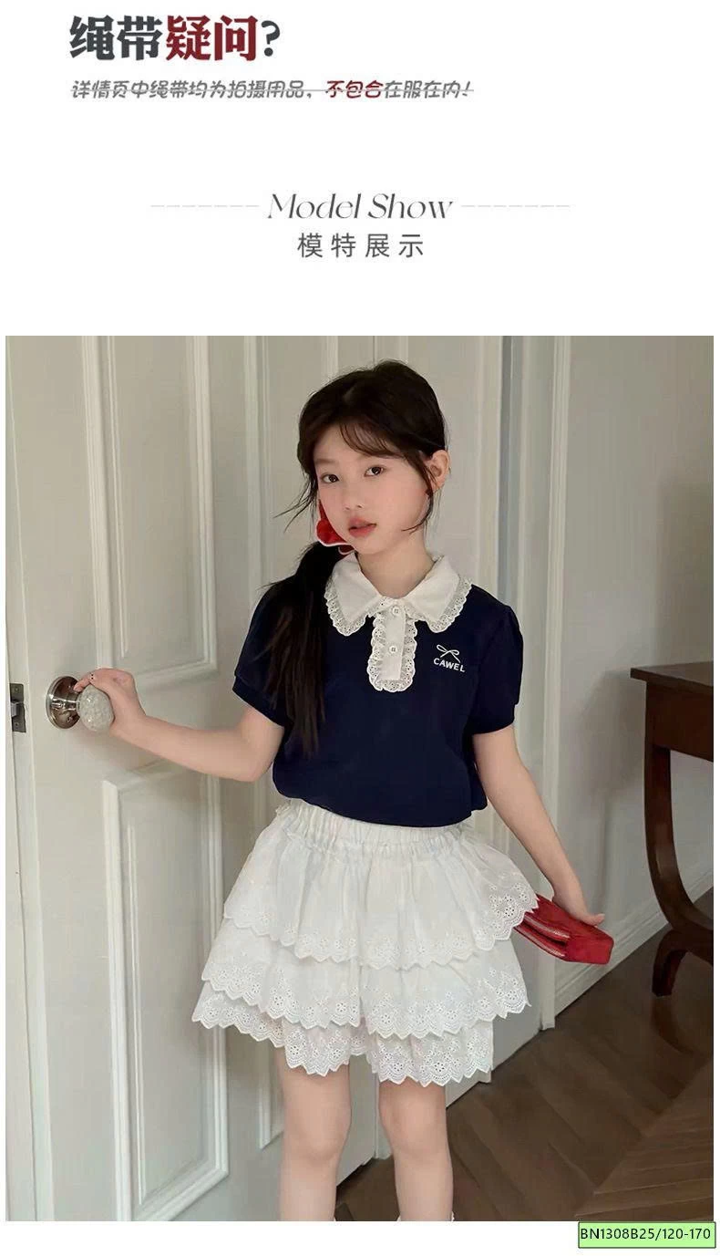 SÉT ÁO POLO CỔ REN MIX CV REN TRẮNG