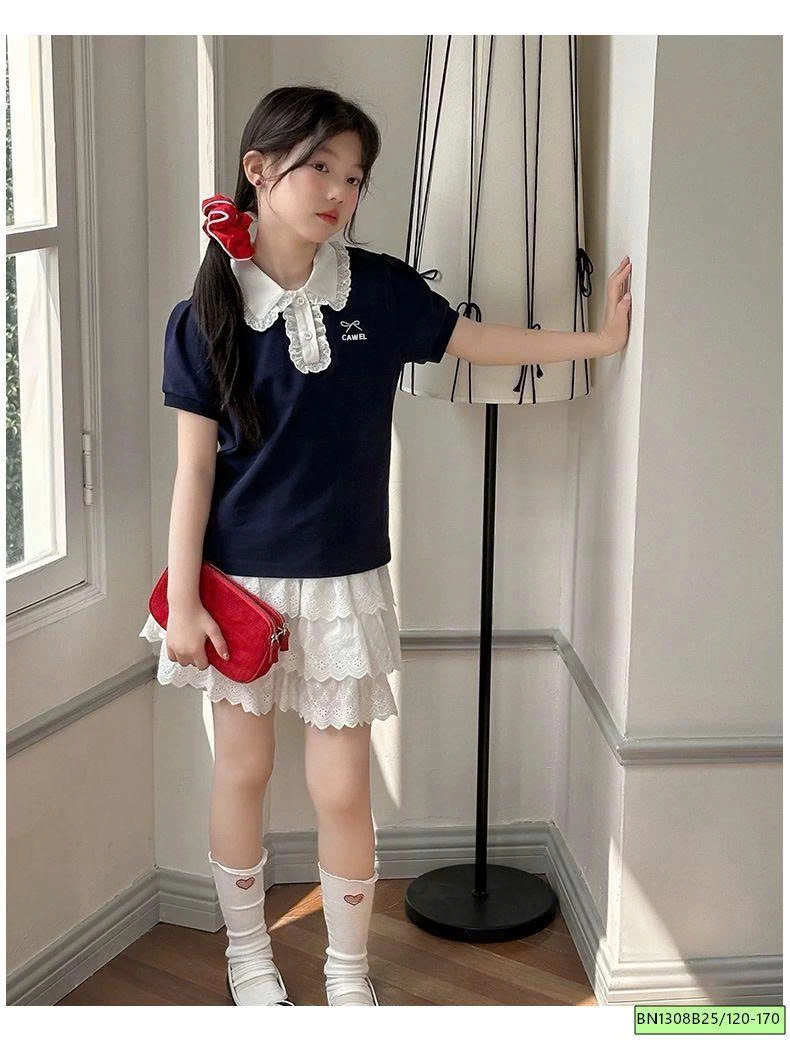 SÉT ÁO POLO CỔ REN MIX CV REN TRẮNG