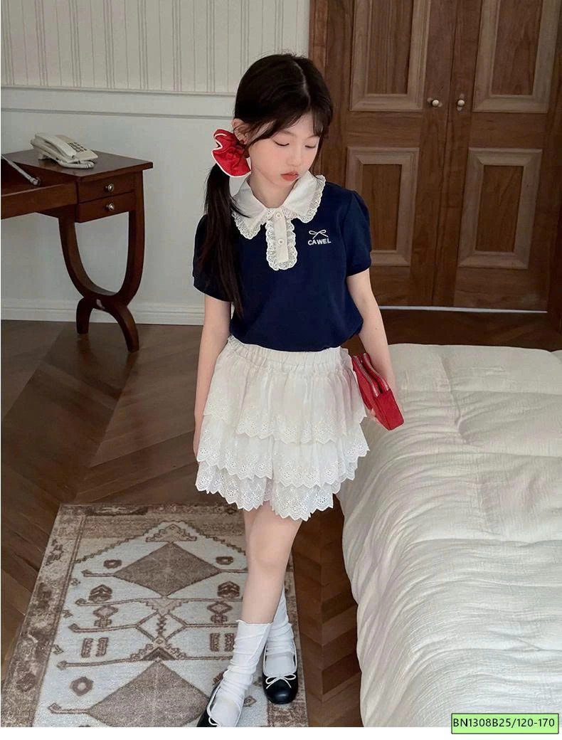 SÉT ÁO POLO CỔ REN MIX CV REN TRẮNG