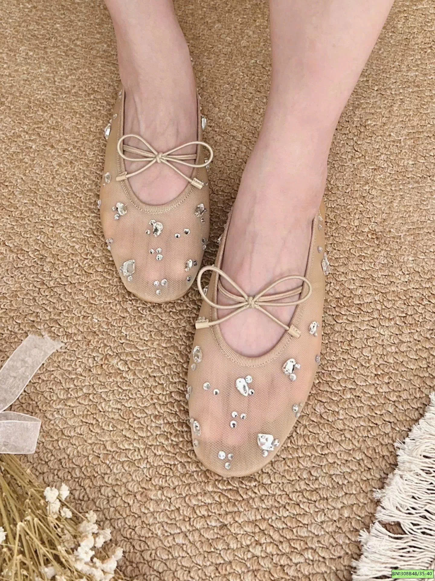 GIÀY BỆT LƯỚI ĐÍNH ĐÁ