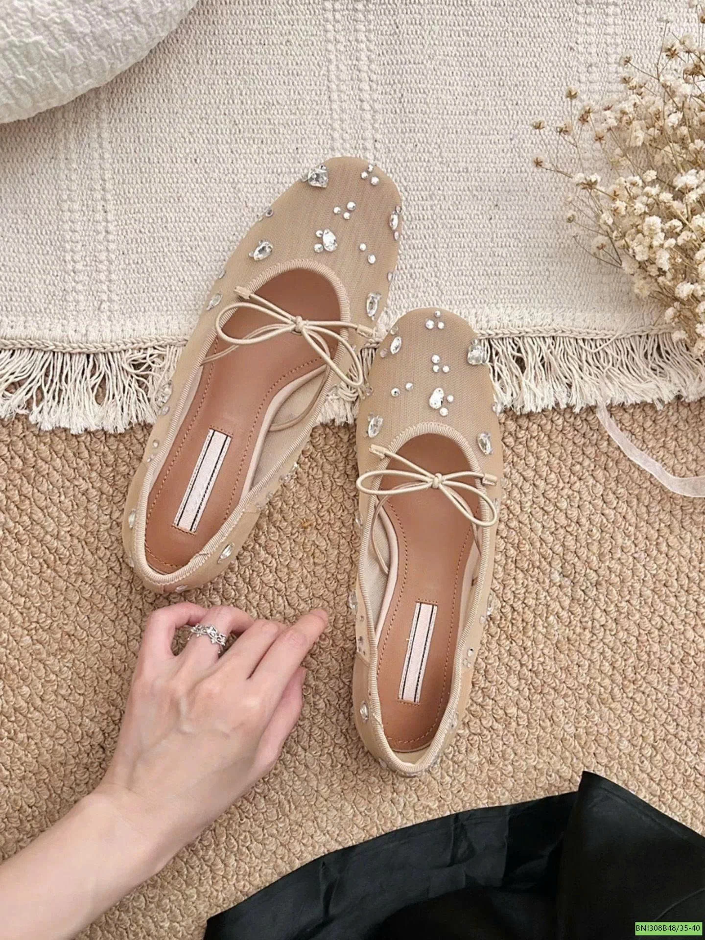 GIÀY BỆT LƯỚI ĐÍNH ĐÁ