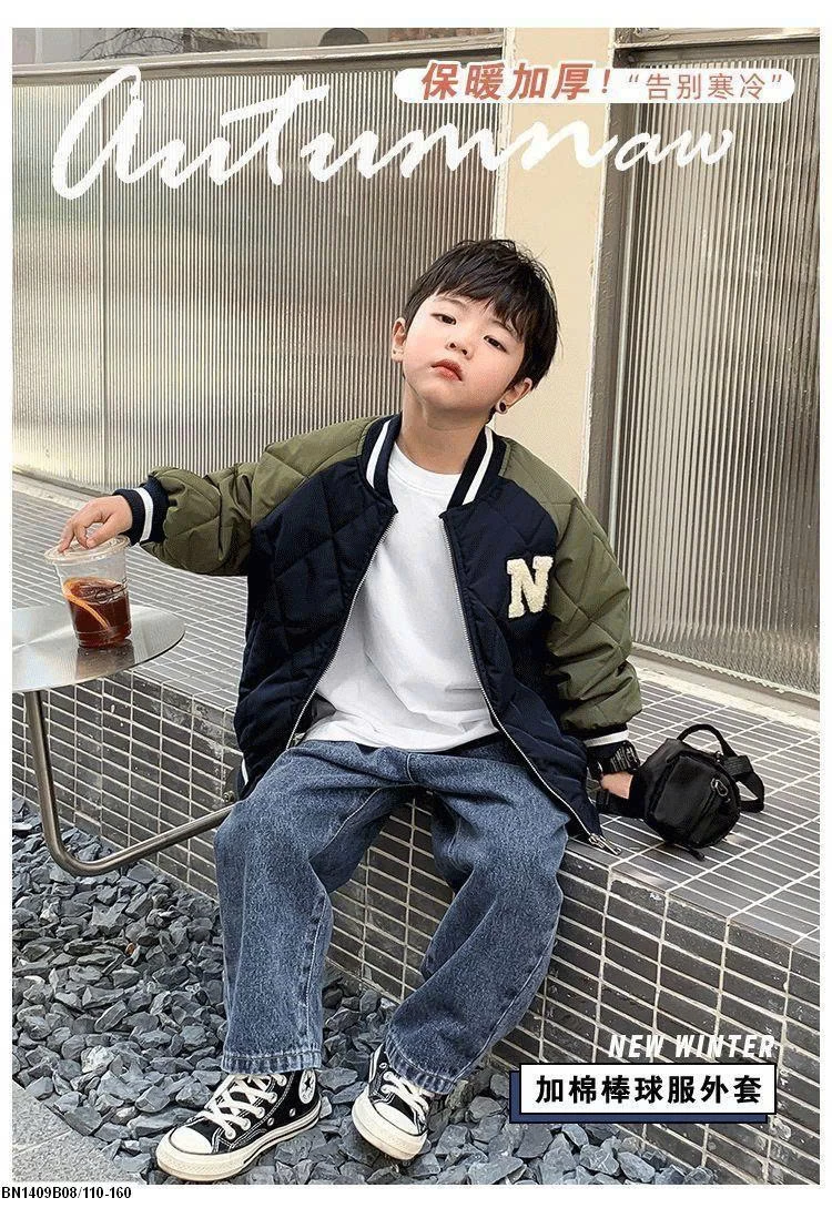 ÁO KHOÁC BOMBER CHỮ N PHỐI MÀU