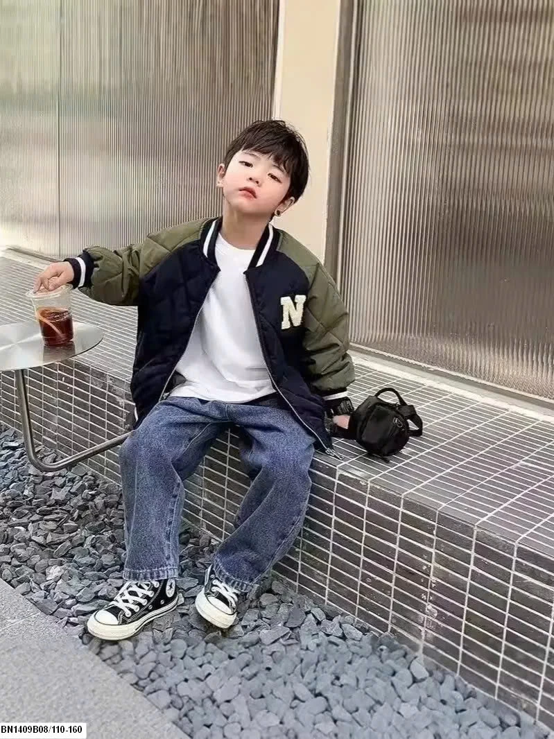 ÁO KHOÁC BOMBER CHỮ N PHỐI MÀU