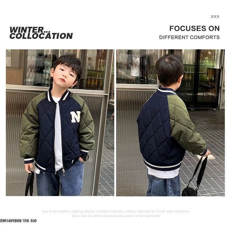 ÁO KHOÁC BOMBER CHỮ N PHỐI MÀU