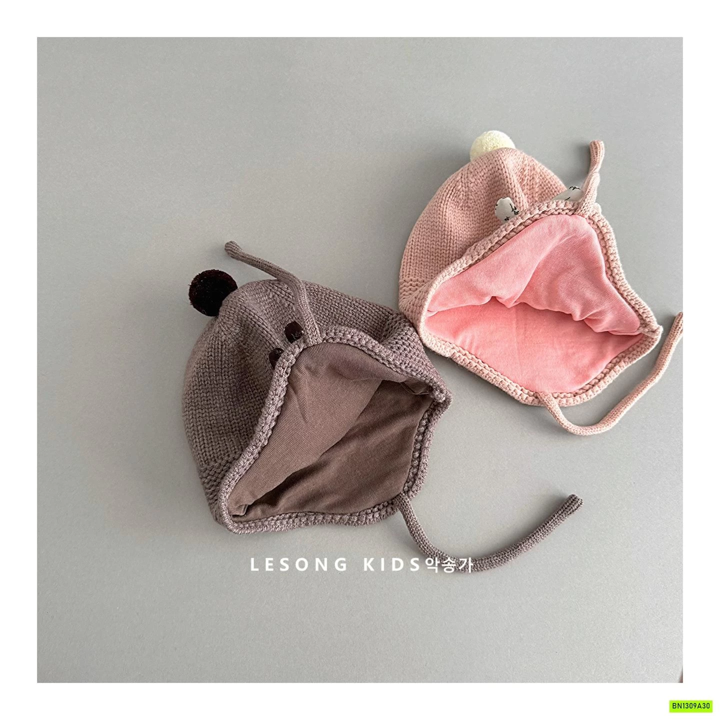 MŨ LEN DỆT GẮN GẤU