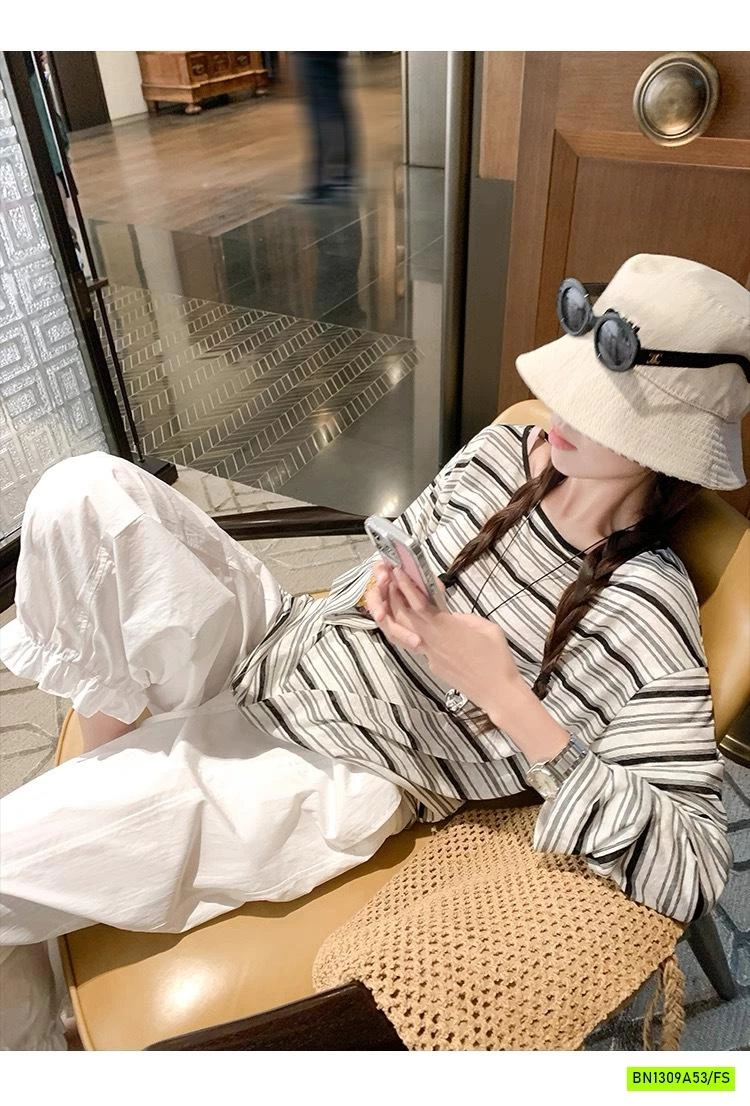 ÁO DỆT KẺ NGANG DÀI TAY