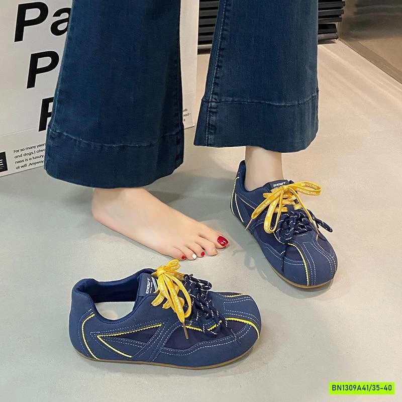 GIÀY THỂ THAO DA LỘN PHỐI MÀU DÂY NỮ