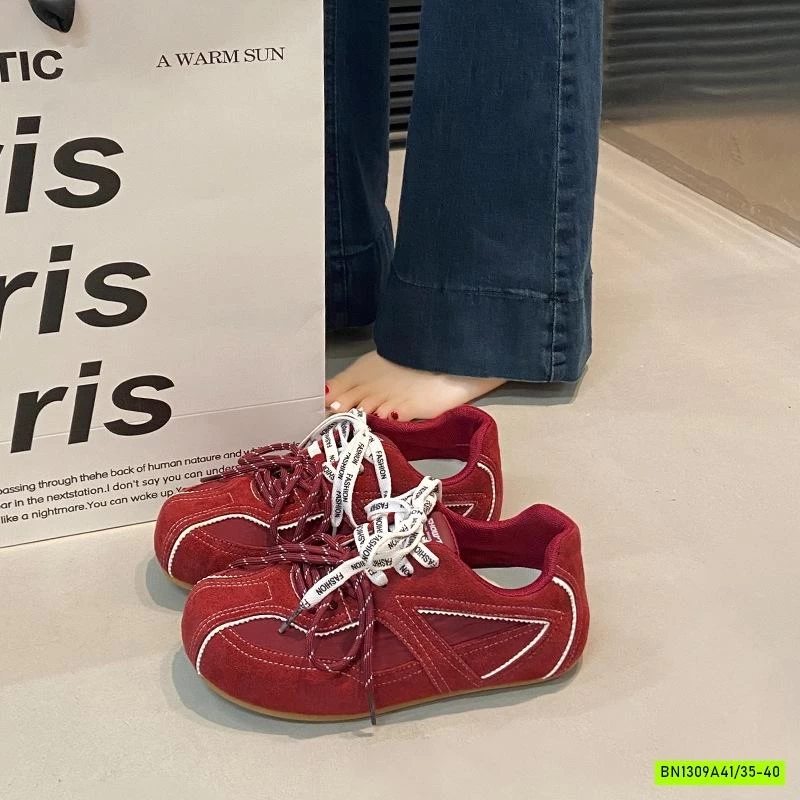 GIÀY THỂ THAO DA LỘN PHỐI MÀU DÂY NỮ