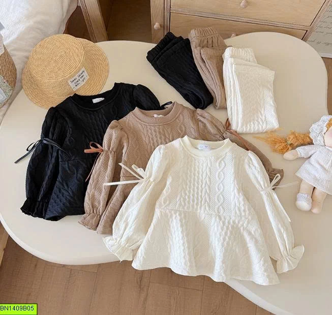 BỘ DỆT KIM 2 MÓN CUTE CHO BÉ GÁI
