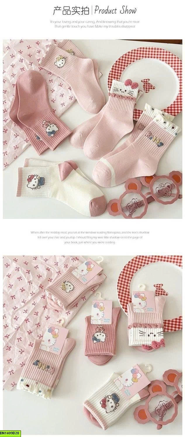 SET 5 ĐÔI TẤT KITTY