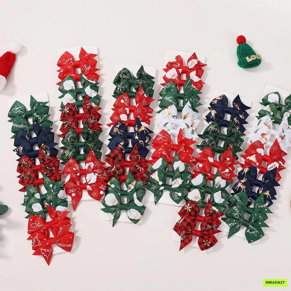 BỘ 10 KẸP TÓC NƠ GIÁNG SINH