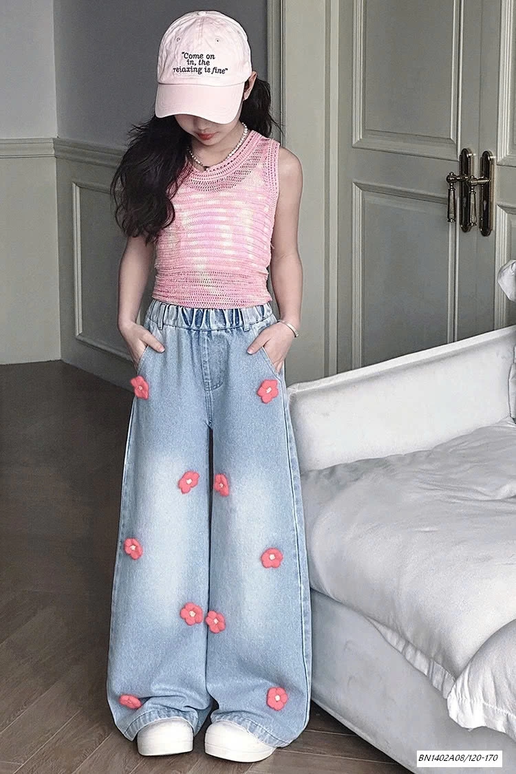 JEANS SUÔNG GẮN HOA SZ ĐẠI