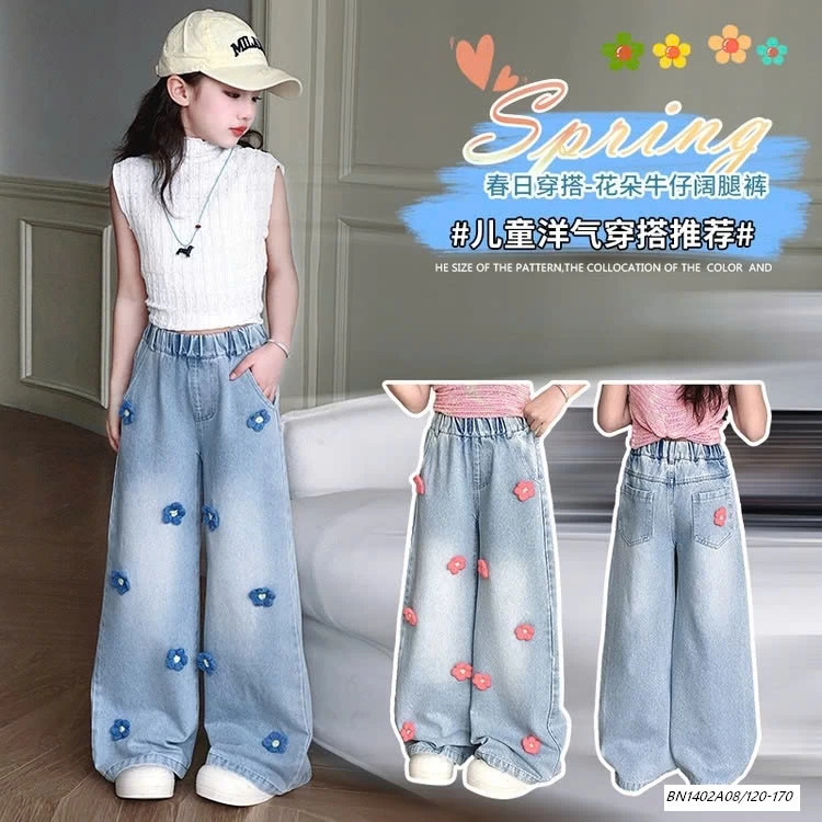 JEANS SUÔNG GẮN HOA SZ ĐẠI