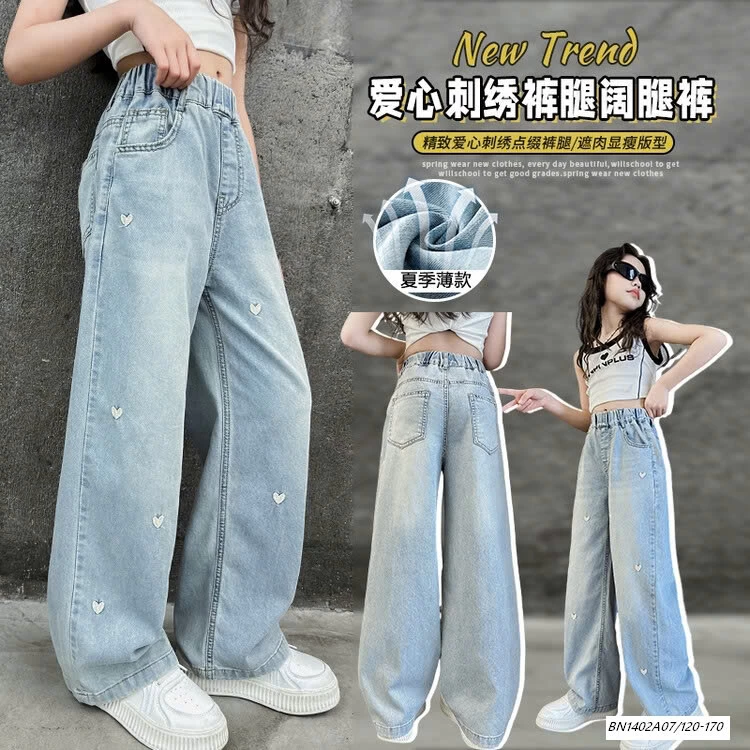 JEANS SUÔNG THÊU TRÁI TIM SZ ĐẠI