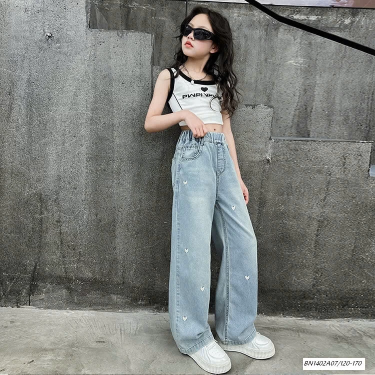 JEANS SUÔNG THÊU TRÁI TIM SZ ĐẠI