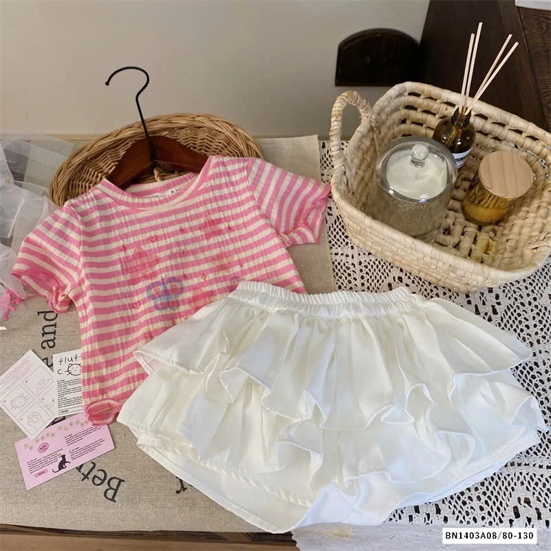 SÉT ÁO HỒNG MIX CV TRẮNG