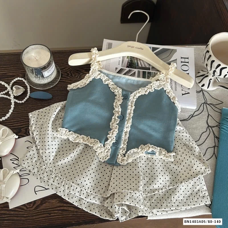 ÁO 2 DÂY VIỀN BÈO MIX QUẦN VÁY