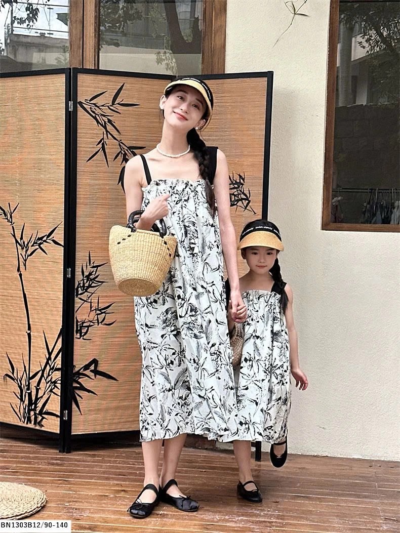 ĐẦM 2 DÂY HỌA TIẾT HOA LÁ