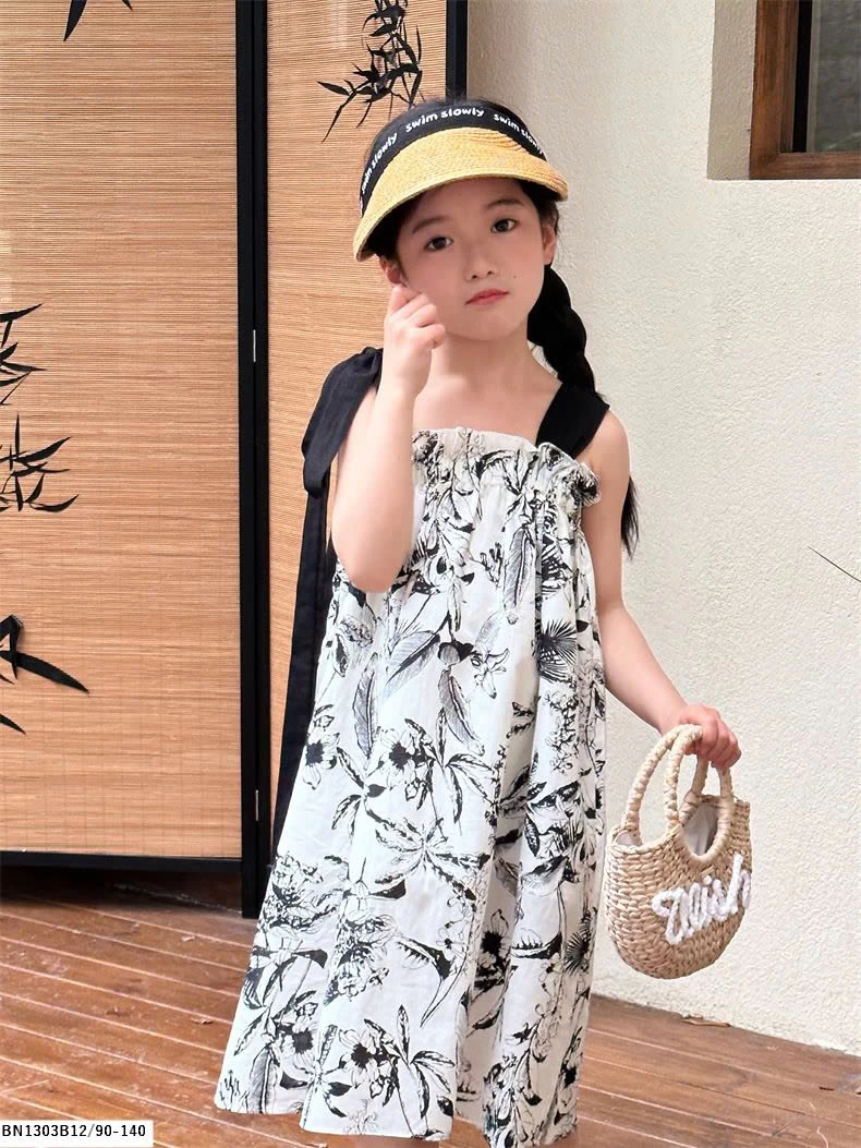 ĐẦM 2 DÂY HỌA TIẾT HOA LÁ