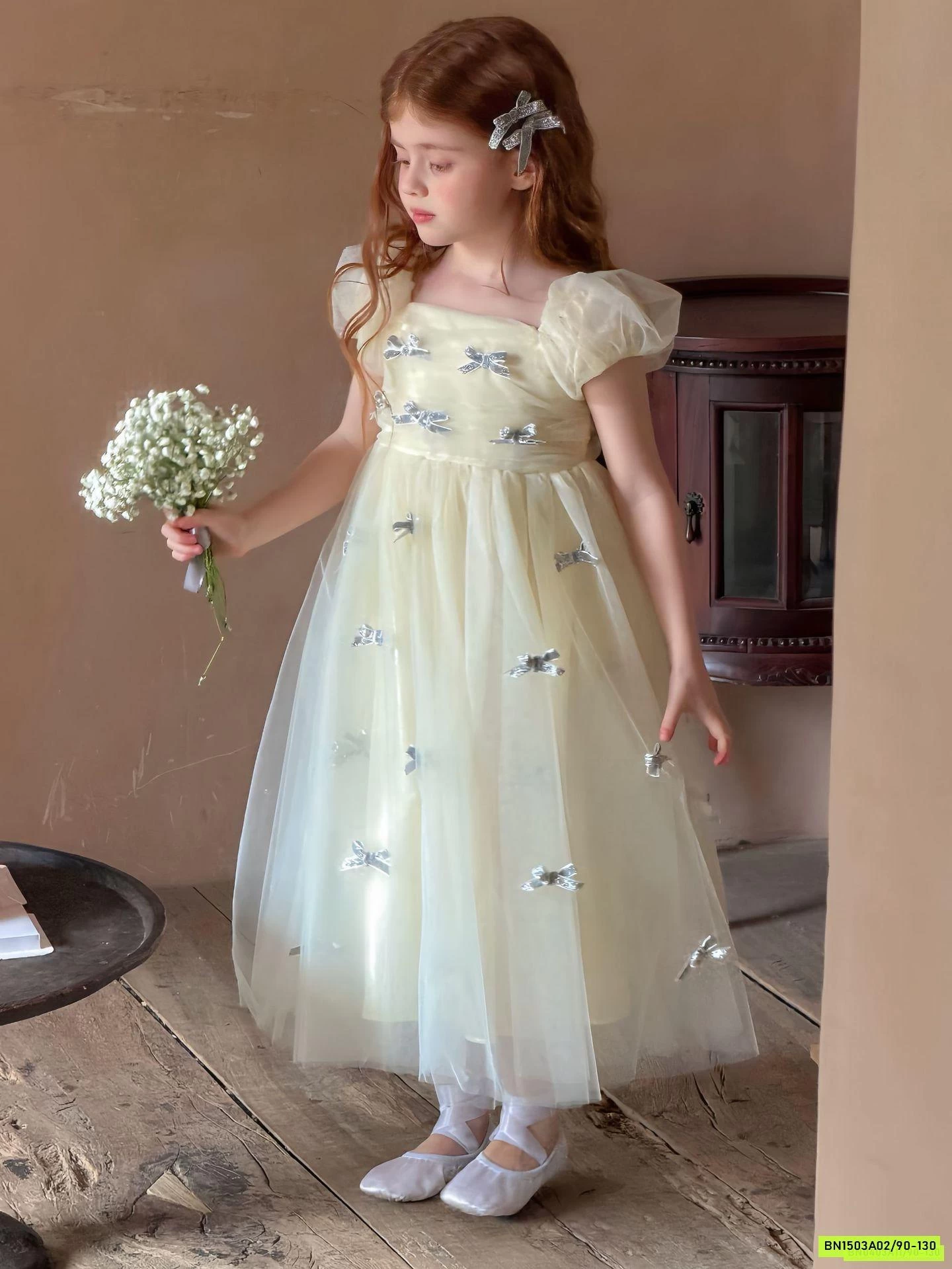 ĐẦM VOAN CÔNG CHÚA GẮN NƠ OTALY