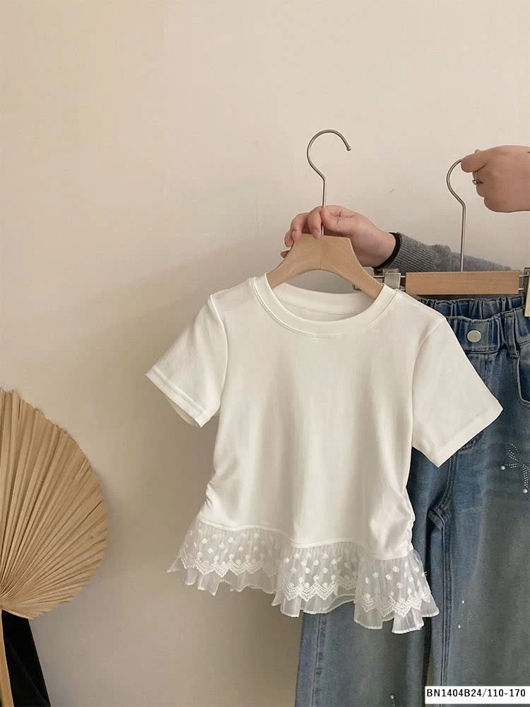 SÉT ÁO PHÔNG PHỐI REN  MIX QUẦN JEAN NƠ