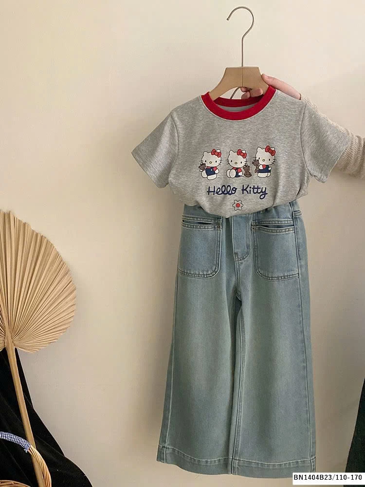 SÉT ÁO PHÔNG KITTY MIX QUẦN JEAN