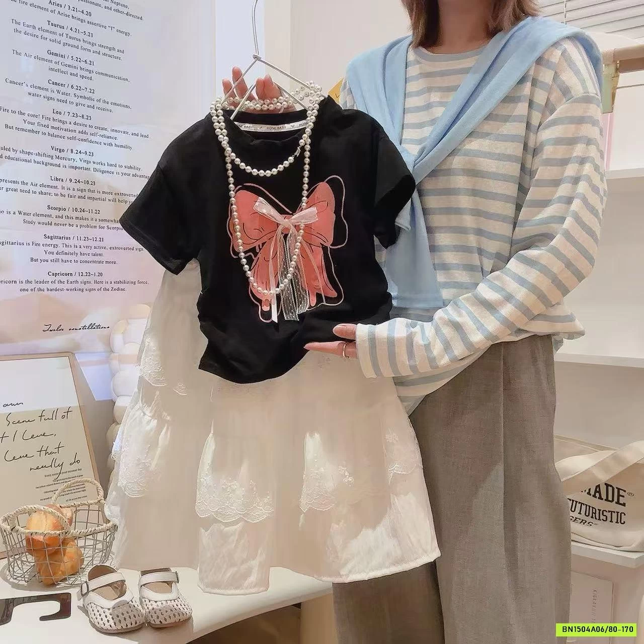 SÉT ÁO NƠ MIX CV TRẮNG