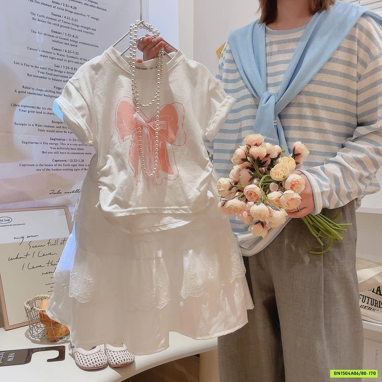 SÉT ÁO NƠ MIX CV TRẮNG