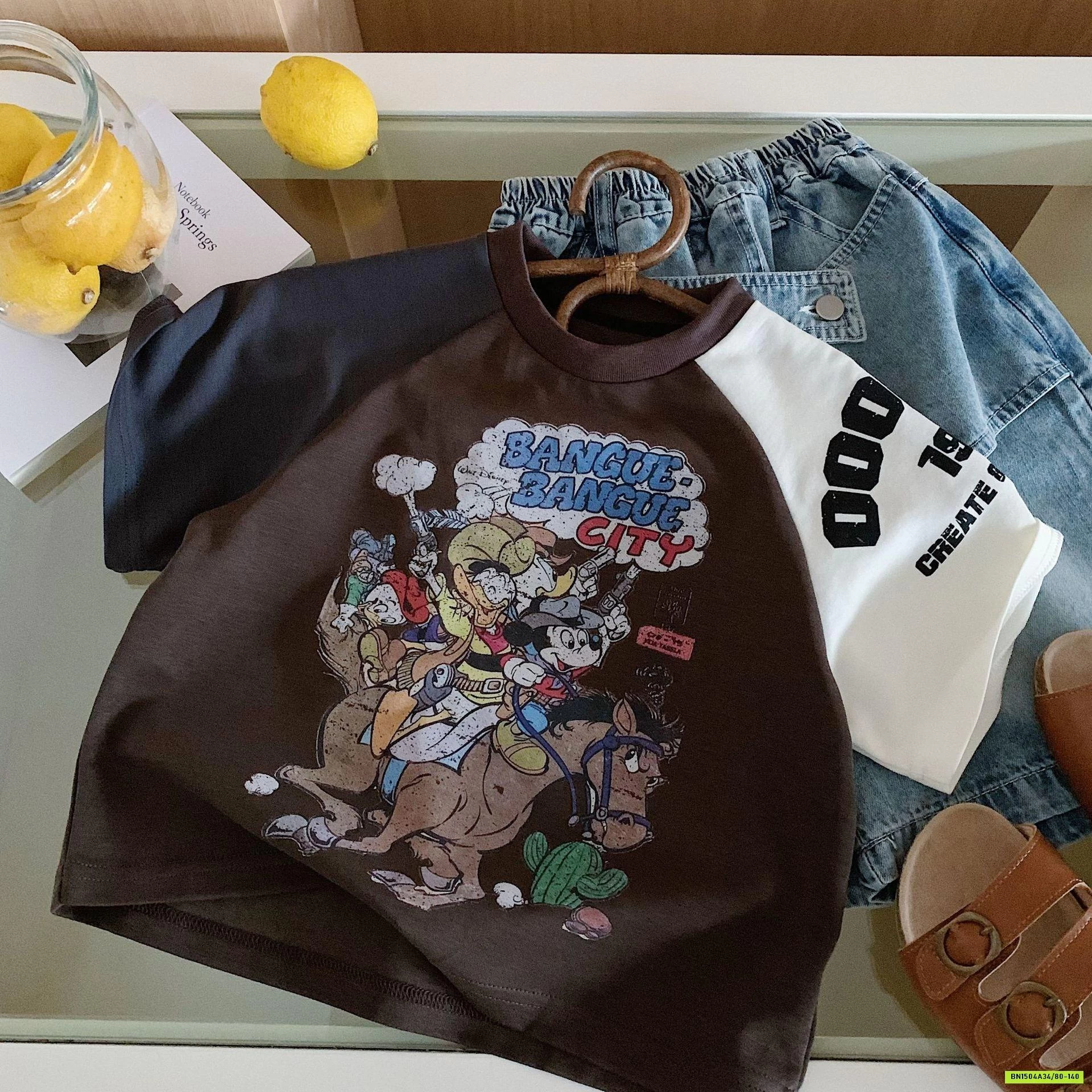 ÁO THUN MICKEY PHỐI MÀU TAY