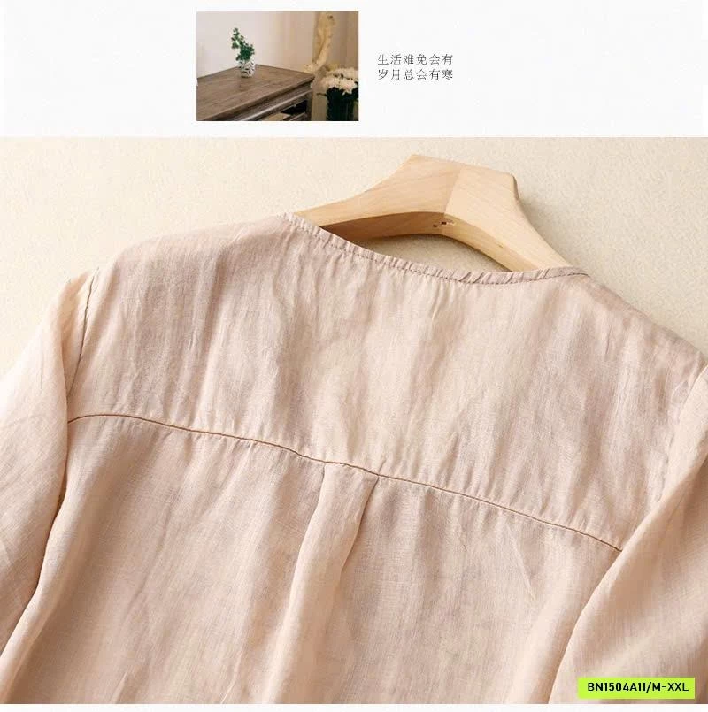 ÁO ĐŨI THÊU CỔ V