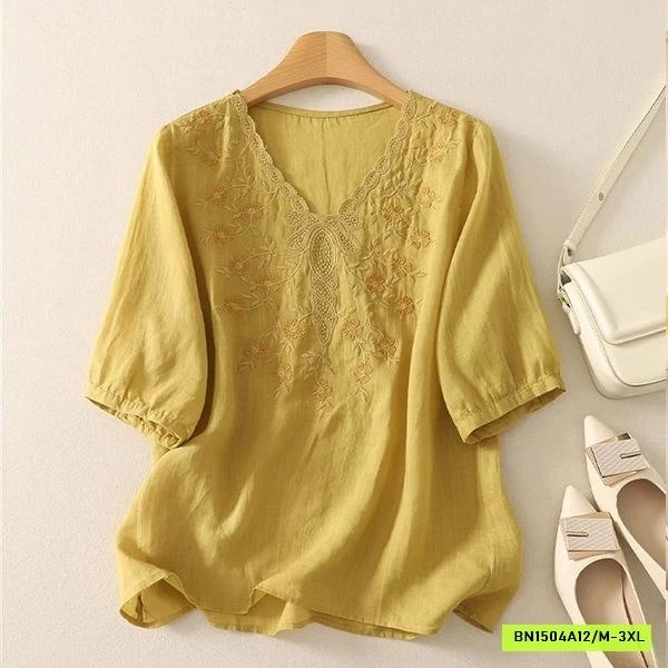 ÁO ĐŨI LINEN THÊU