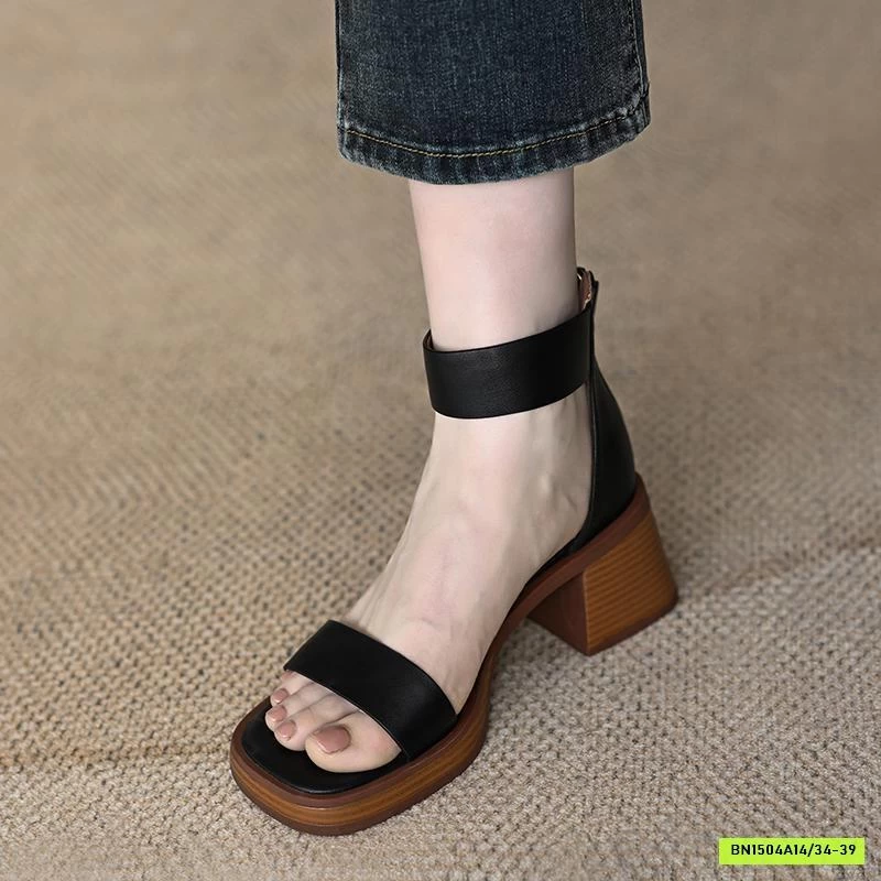 SANDAL QUAI BẢN TO GÓT VUÔNG