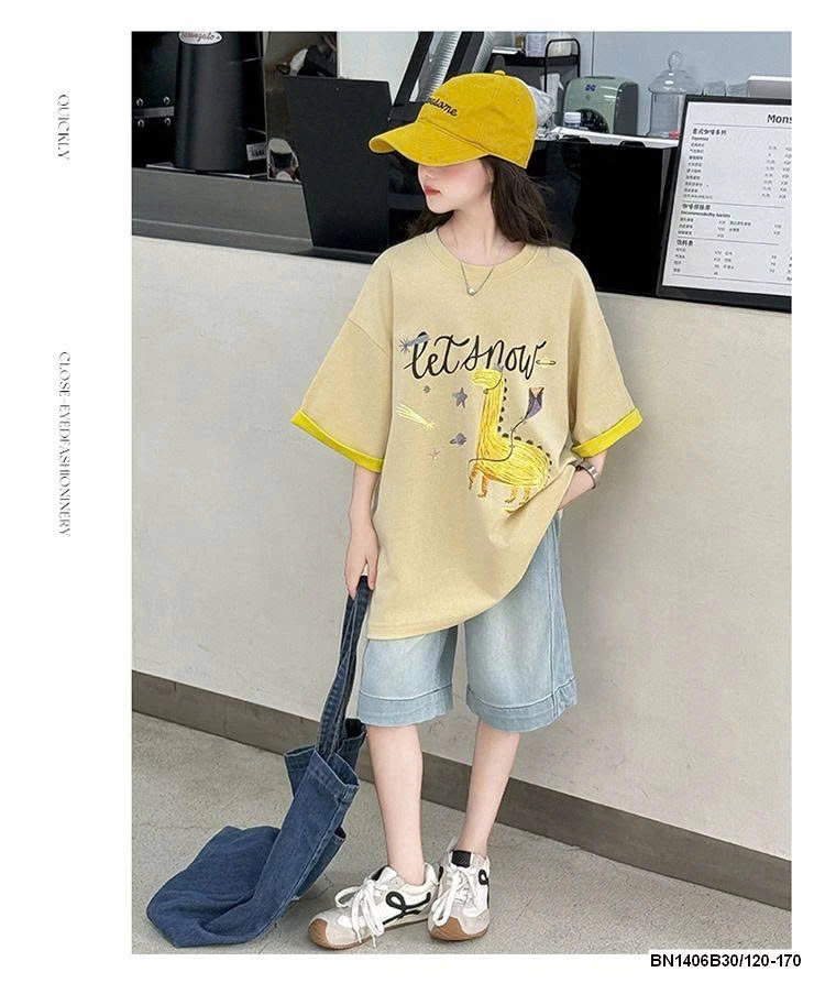SET ÁO THUN HÌNH VẼ MIX QUẦN NGỐ JEAN