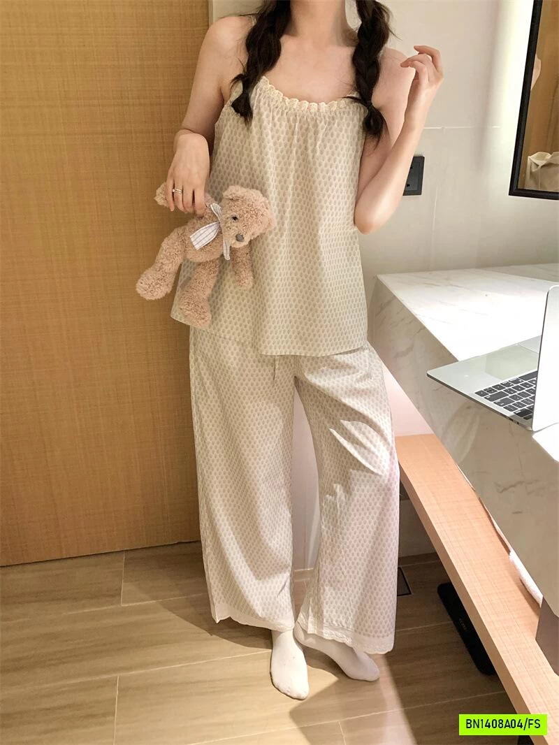 BỘ NGỦ 2 DÂY HOA NHÍ QUẦN DÀI
