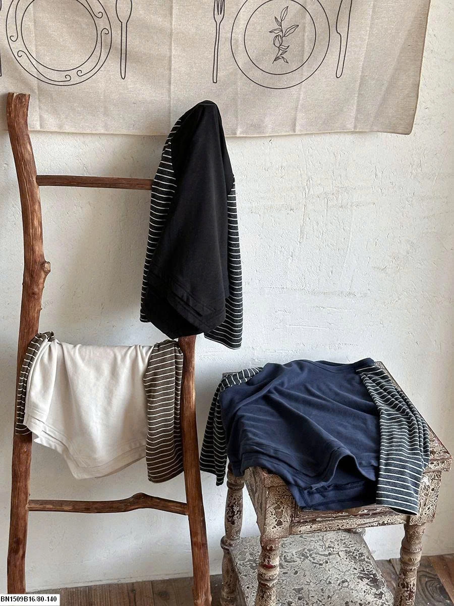 ÁO DÀI TAY PHỐI KẺ VẠT CHÉO