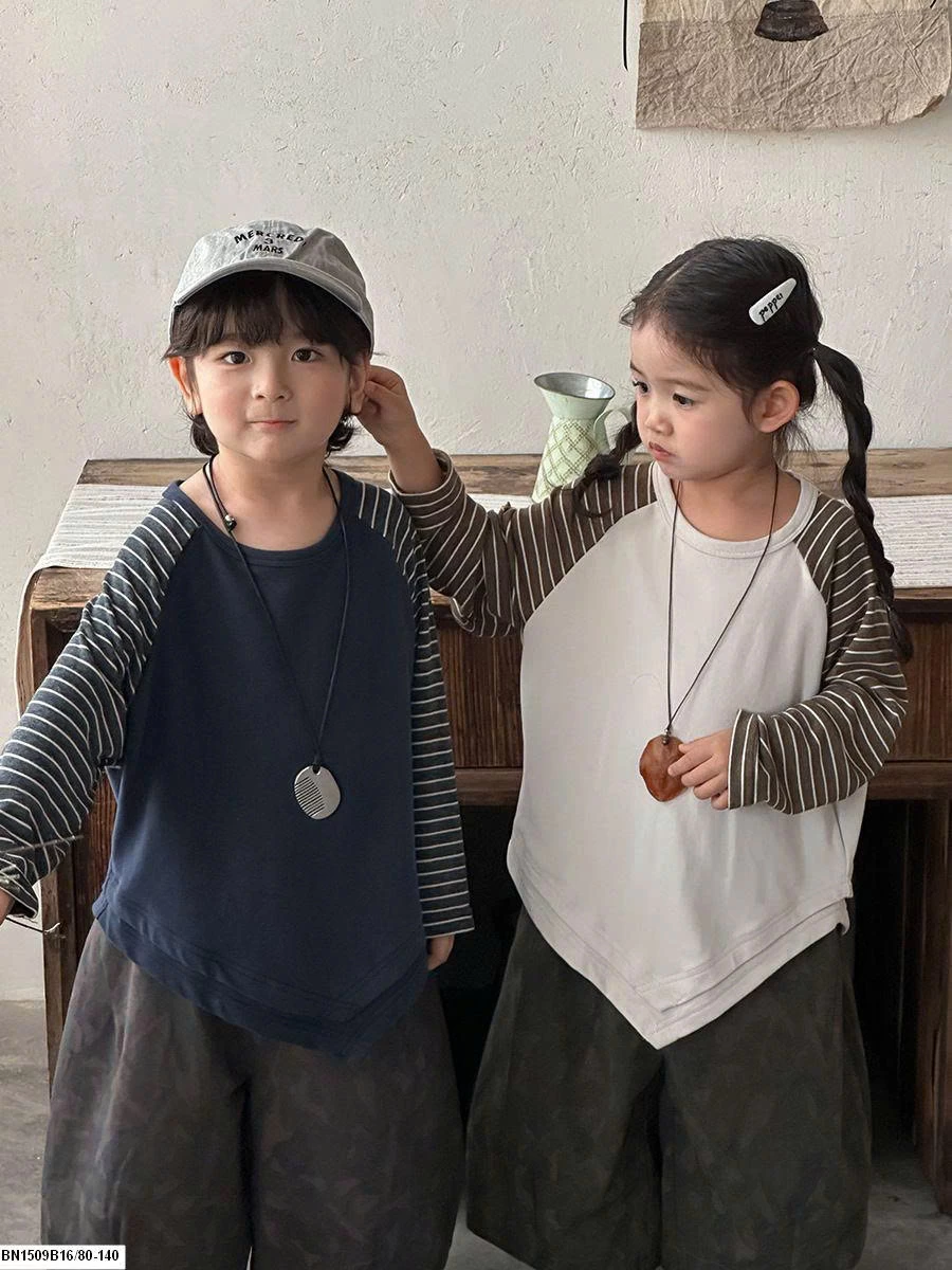 ÁO DÀI TAY PHỐI KẺ VẠT CHÉO