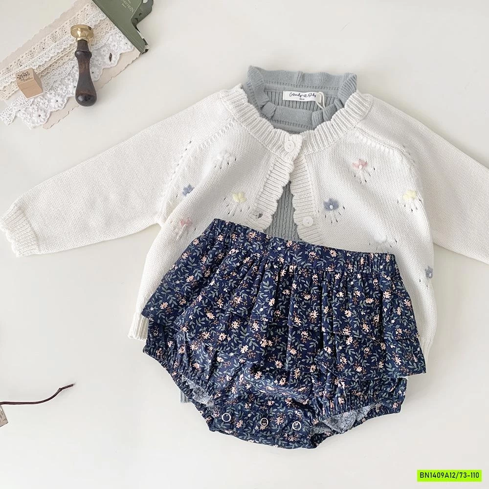 KHOÁC LEN THÊU HOA NHÍ CUTEMILY